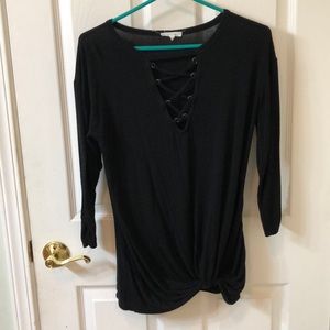 Black Mesh on Chest Blouse
